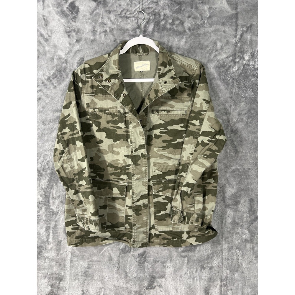 Universal Thread Womens Camo Utility Jacket Green Camouflage Field Coat Medium